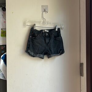 Kids Black Denim Shorts